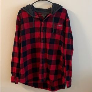 Eddie Bauer Plaid Flannel Hoodie